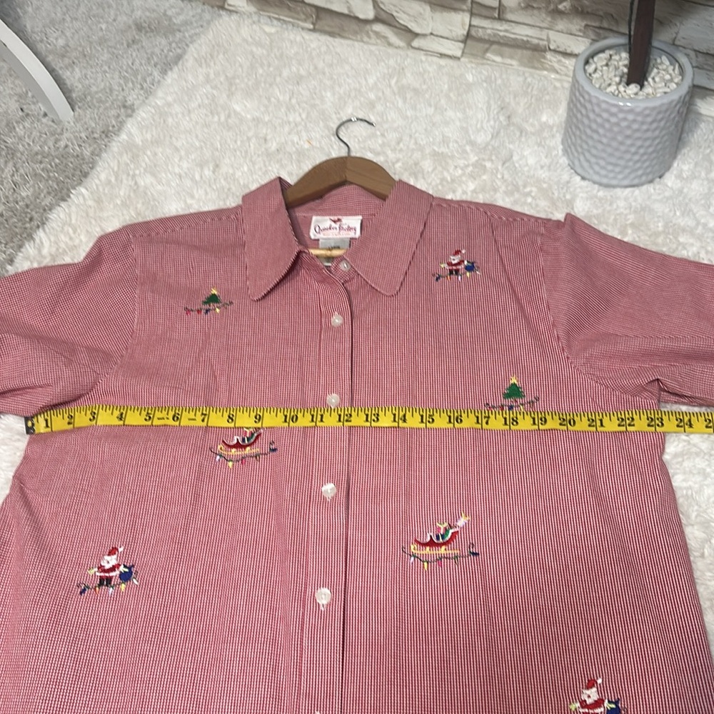QUACKER FACTORY Christmas Large Checkered Button Down Shirt - Picture 10 of 14